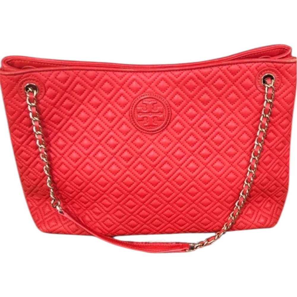 Tory Burch Red Leather Quilted Women's Bag